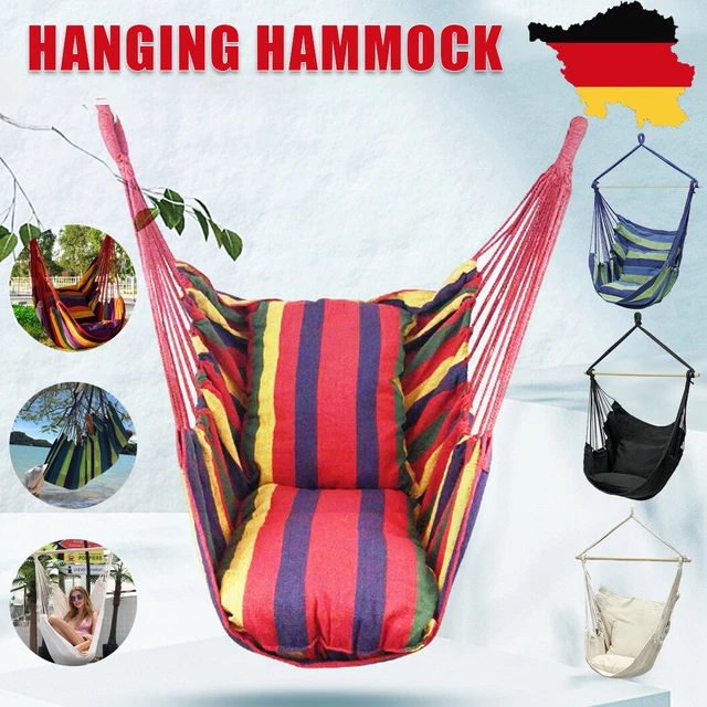 LONENENSSL Hängesessel mit 2 Kissen Hängeschaukel Hängestuhl Hängesitz 150 kg