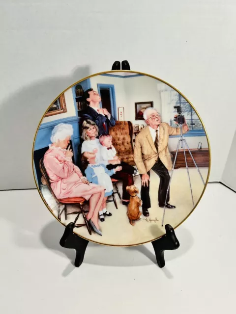 Gorham “Family Portrait” Collector Plate By Michael Hagen 24 KT Gold 1985