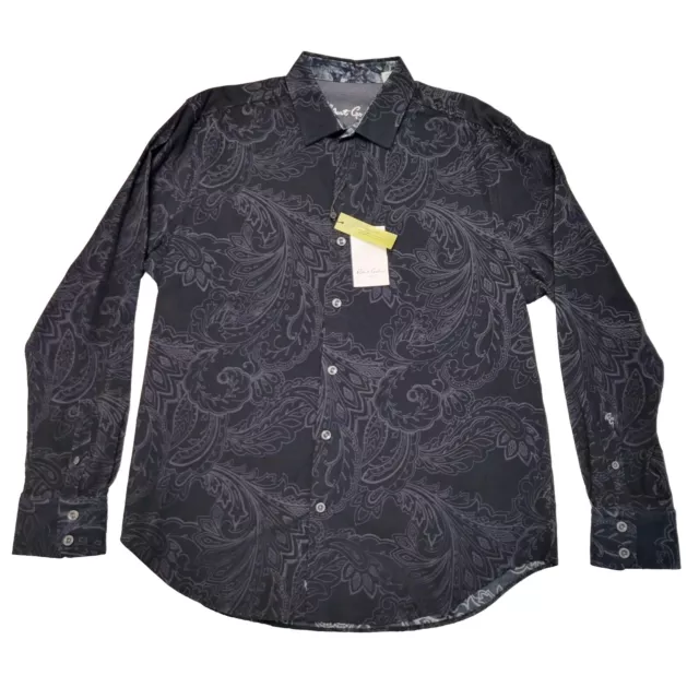 Robert Graham TARVOS Black $225 Corduroy Paisley XL NEW NWT Classic Fit XL