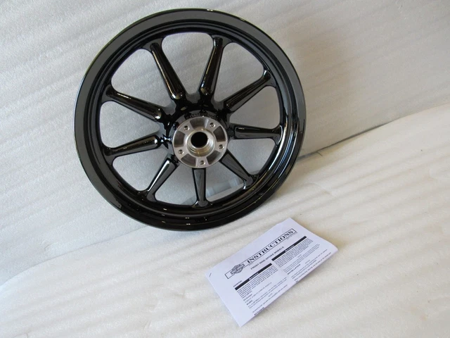 New OEM NOS 2009 et more recent Harley Touring black ice 9-SPOKE wheel 43300114