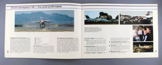 Britische Aerospace Bae 146 Informing Hersteller Verkaufsbroschüre Sitzkarten 3