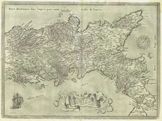 REGNO DI NAPOLI 1574 ORTELIUS -  Stampa Antica Originale - Mappa CAMPANIA PUGLIA