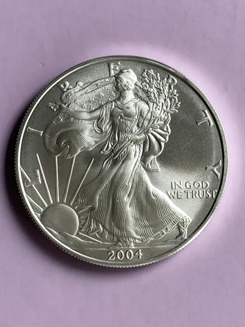 2004 American Eagle Silver Dollar - One troy oz - Uncirculated - Better Date