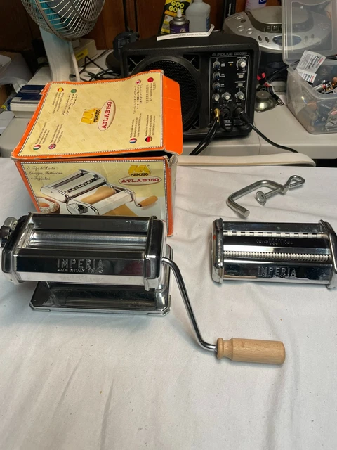Vtg Marcato Atlas Pasta Maker Model 150 Hand Crank Machine Made In Italy