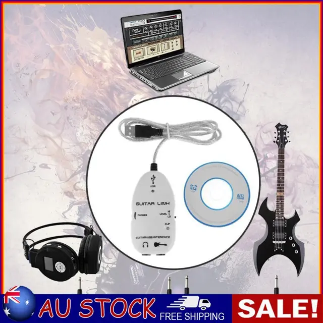 Guitar to USB Sound Player Sound Card Effector Interface Link Audio Cable