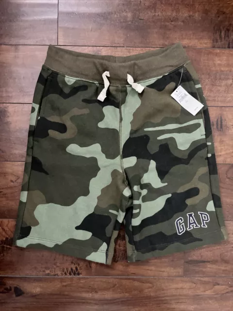 Gap Boy's Kids Drawstring Gap Logo Pull-On Shorts WR4 Green Camo Size L  10 NWT