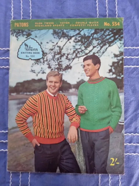 Patons knitting pattern bk 554 MENS Vintage