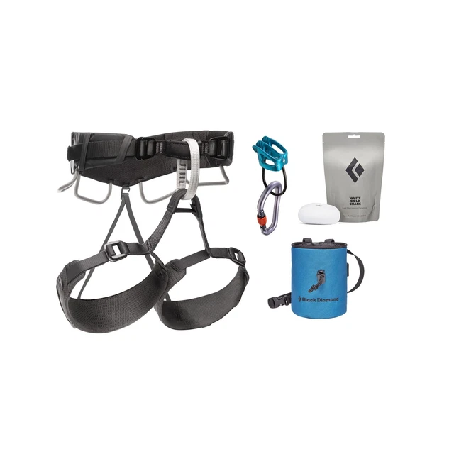 Black Diamond Momentum 4S Rock Climbing Harness Package, Anthracite, X-Small/...