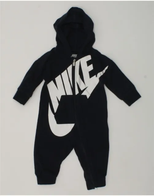 NIKE Baby Boys Graphic Hooded Jumpsuit 3-6 Months Navy Blue Cotton AO07