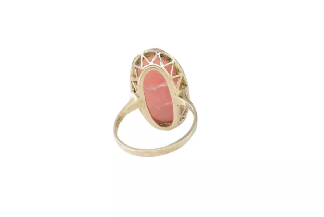 333/8kt Anillo de Oro Con Rhodocrosit, Tamaño Del Anillo 51 ,Buen Estado 3