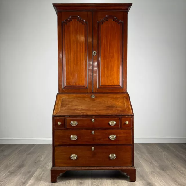 Antique 18th Century Fine Quality Bureau Bookcase In Mahogany ( REF AF-3190 )