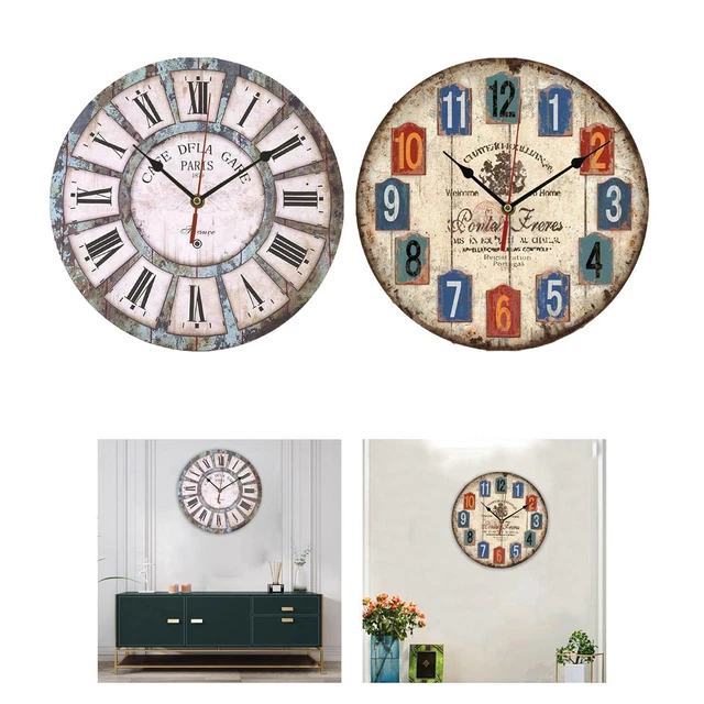 Grande horloge murale en bois à piles sans tic  pour le bureau de l'école