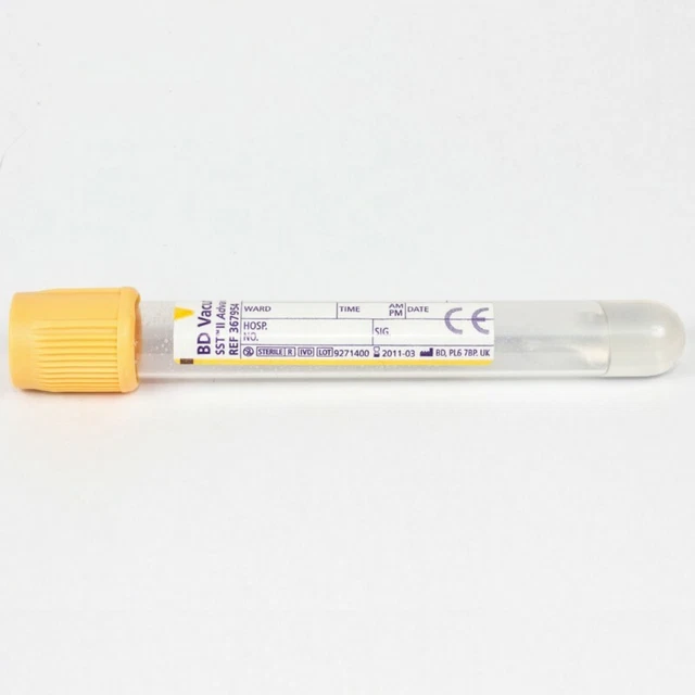 100PACK BD VACUTAINER Gold Yellow U&E SST II Blood Bottle Sample 5ml £