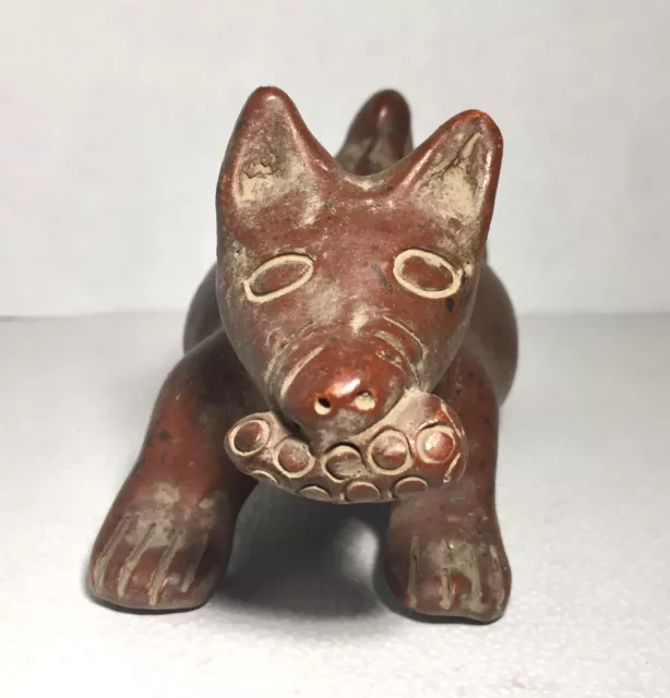 Xolo dog with corn Prehispanic Aztec figurine