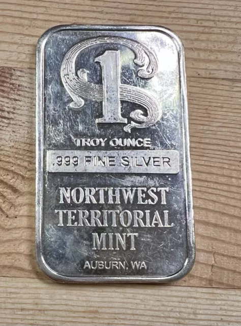 🔥🪙🚀 1 Troy OZ .999 Fine SILVER Bar Northwest Territorial Mint, Auburn, Wa