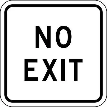 Lyle Fa-022-18Da No Exit Sign For Parking Lots, 18 In H, 18 In W, Aluminum,