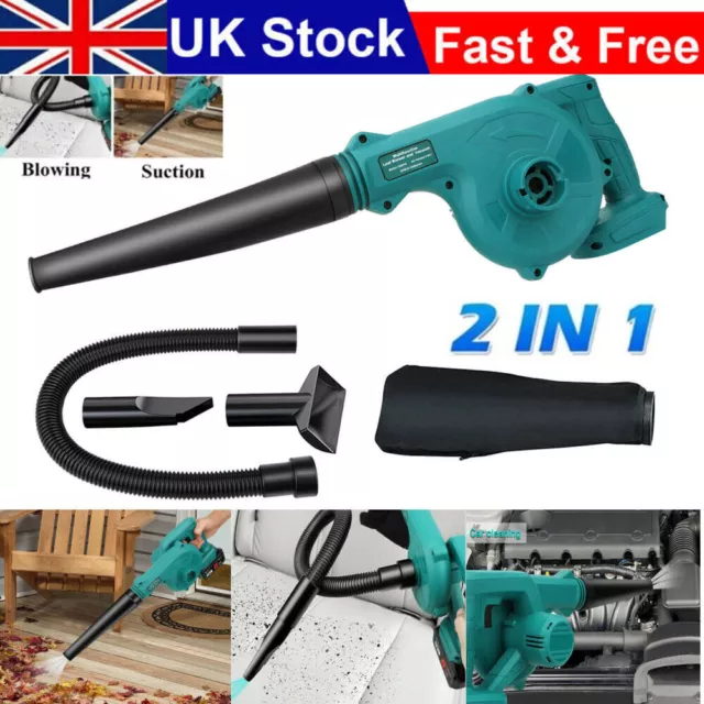 For Makita 18V Cordless Garden Leaf Air Blower Suction Electric Vacuum Snow Dust