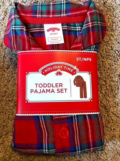 Flannel Plaid Pajamas Shirt & Pants Christmas Size Boys Girls 5T 5 NEW