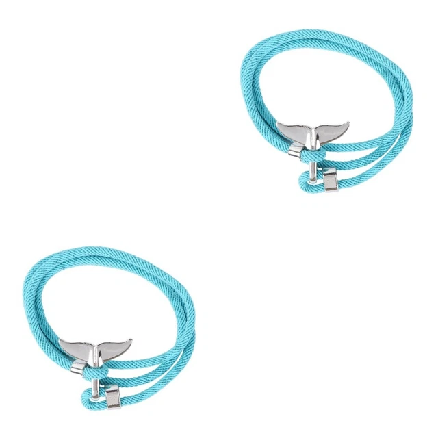 2x Mermaid Anklet Bracelet Anchor Couple Bracelet Mermaid Tail Jewelry