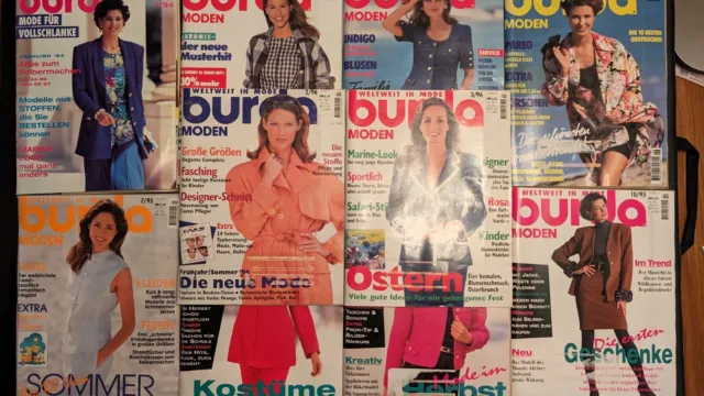 1990er 10x Burda Moden Modemagazin Zeitschriften Style Schnittmuster Anleitung 2