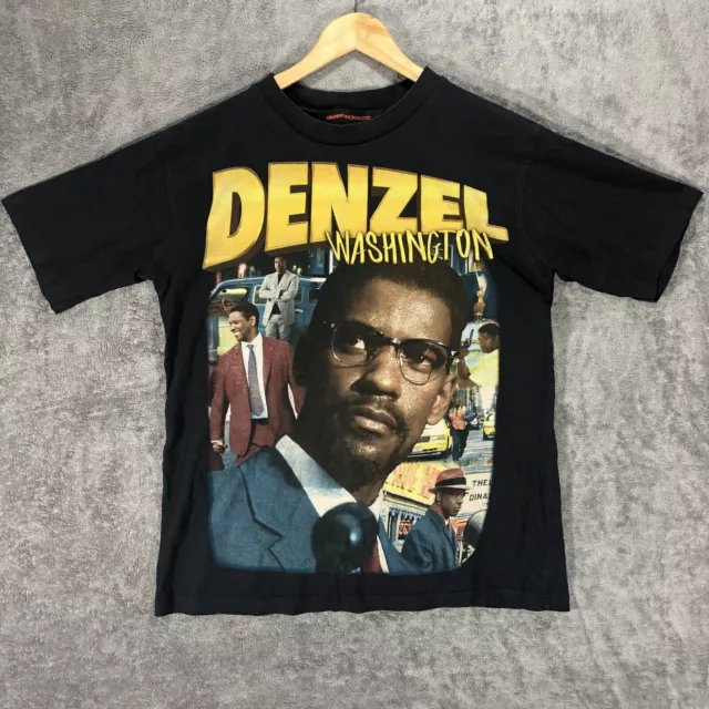 Marino Morwood Denzel Washington T Shirt M Blue Graphic Print Rap Mens*