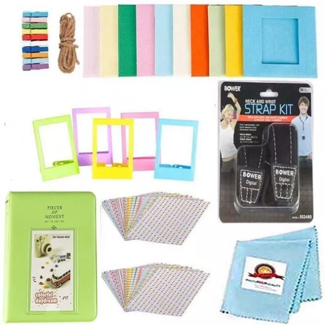 39-PC Set: Album, Frames, Strap for Fujifilm Instax Mini 7+, Mini 40, Mini 11,