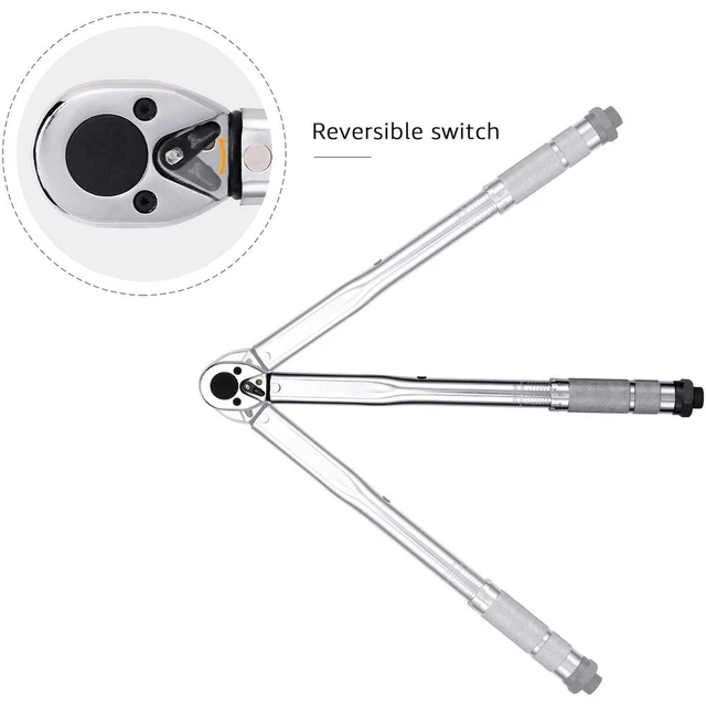 Drehmomentschlüssel 1/4" Zoll 2-24Nm Drehmoment Werkzeug Stecknüsse mit Koffer 3