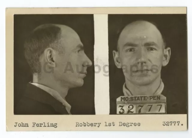Early 20th Century Mug Shots - John Ferling/Robbery - 1930