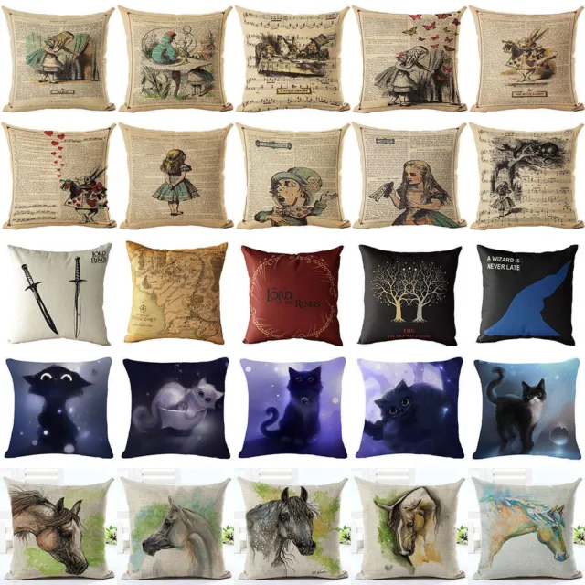 Cartoon Alice in Wonderland Pillow Cases Cushion Cover Home Decor