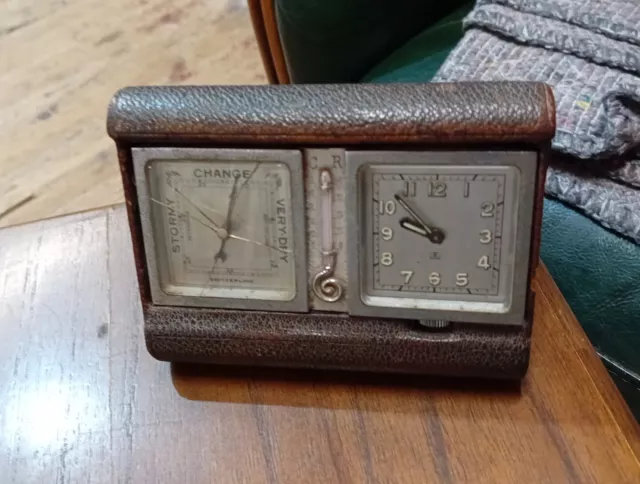 Rare Art Deco Swiss 337 Travel Clock.see Description