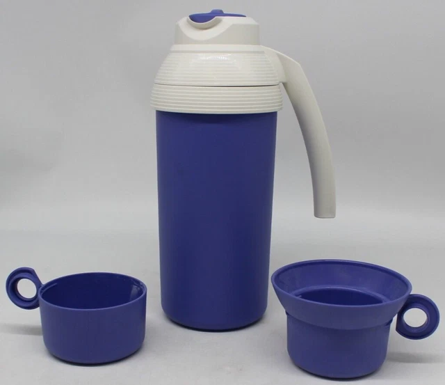 Tupperware Duo Therm Jug – Thermos RARE – Bleu, NEUF En Boîte – Fabriqué En Belgique