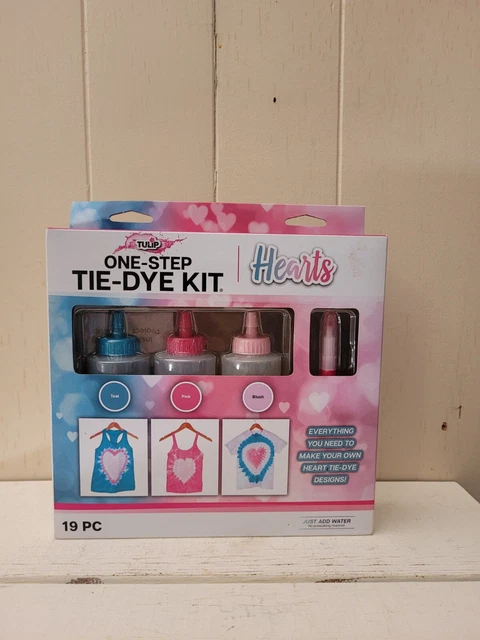 Kit Tie-Dye 19 Piezas Por Tulipán 1 Paso Corazones Rosa Azulada Rubor Todo Incluido