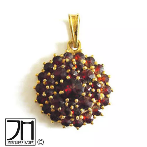 Silber Anhänger Granat vergoldet vintage pendant garnet silver gilt