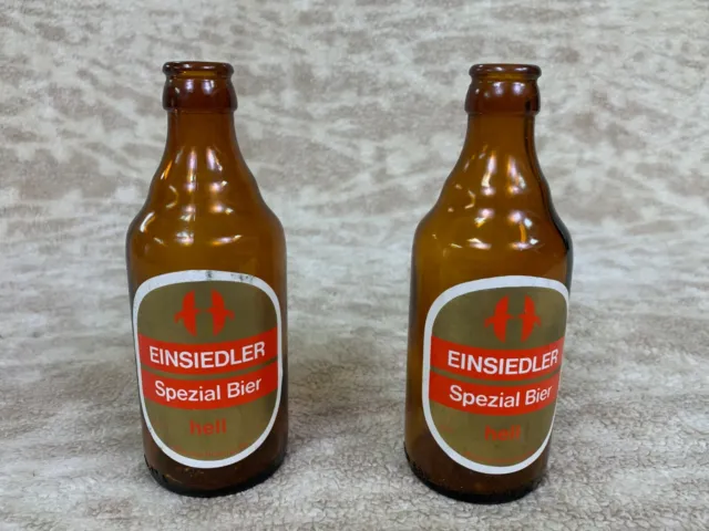 🍺Vintage Einsieder Spezial 2 Bier Beer Bottle Glass Brown Empty Barware BB02🍺