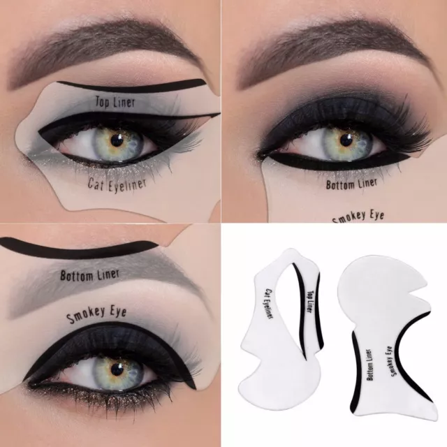 Eyeliner Stencil - Eyeshadow Guide, Smokey Cat, Quick Eye Makeup Tool Set