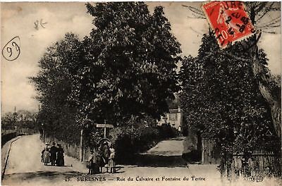 CPA suresnes-rue du calvary and Fontaine du tertre (581597)