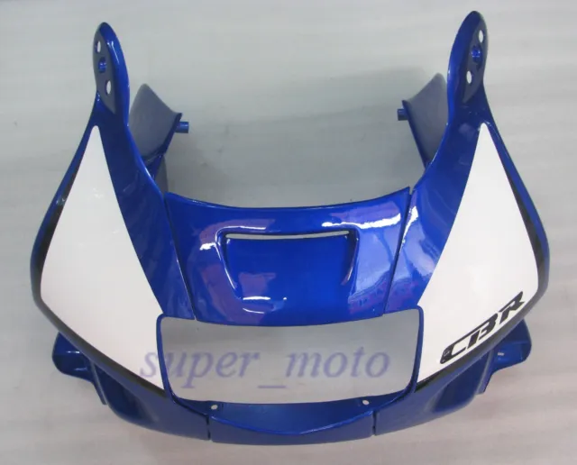 Front fairing nose cowl Cover Plastic Fit For Honda CBR600 F2 1991-1994 Blue/Wh