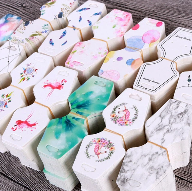 100 Pcs Printing necklace cards bracelet bracelet jewelry display hang tags_ AUT