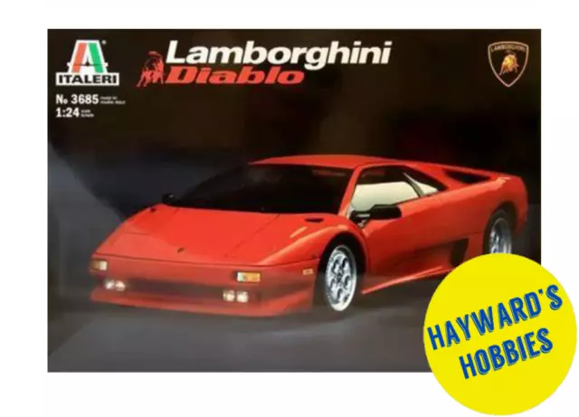 Italeri No 3685 Lamborghini Diablo 1/24 Scale Plastic Model Kit