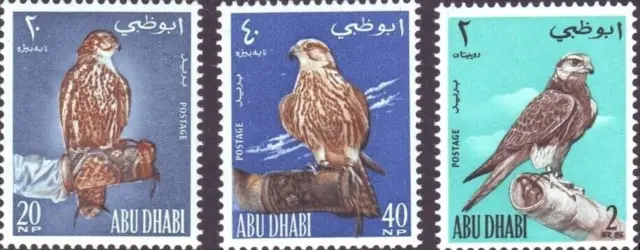 Tp674 Abu Dhabi 1965 Stamps Birds/Falcons Sc12-14  Mnh