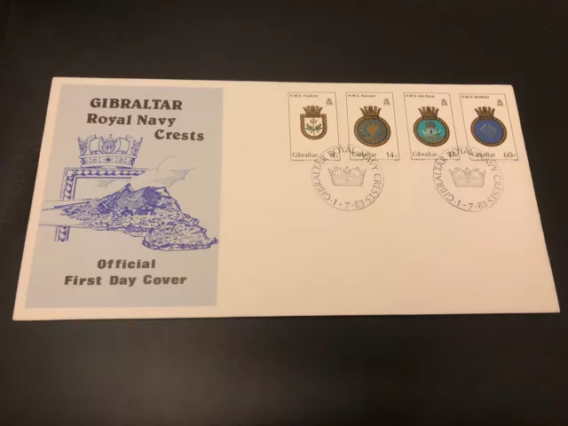 Gibraltar FDC First Day Cover 1983 Royal Navy Crests Unaddressed