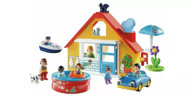 Playmobil Ferienhaus 9527 Figur Familie Ferien Haus Zubehör Pool Kinder Spielen