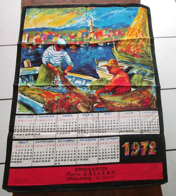 Torchon Vintage Calendrier 1983 Sur Le Vin – Neuf Sans étiquette