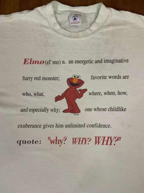 Vintage Elmo T-Shirt Sesame Street Jim Henson Large 90’s Delta Tag Single Stitch