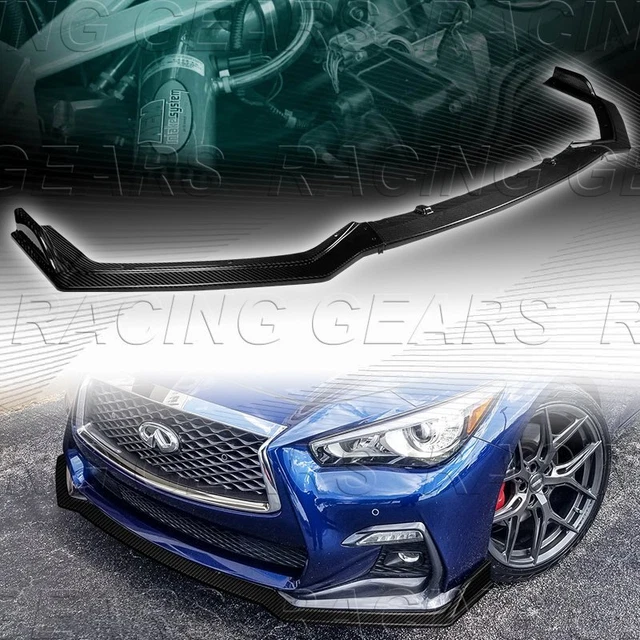 REAL CARBON FIBER Front Bumper Body Kit Spoiler Lip Fit 1821 Infiniti