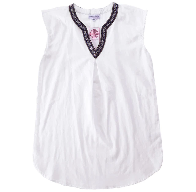 NWT Buckhead Betties KXL White Linen Cotton Embroidered Sleeveless Tunic Top