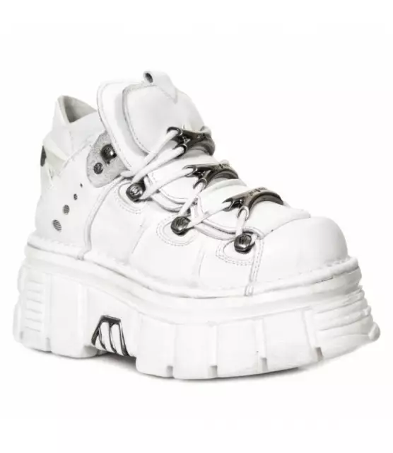 Zapato de Piel New Rock Original Blanco Plataforma  M.106-S53