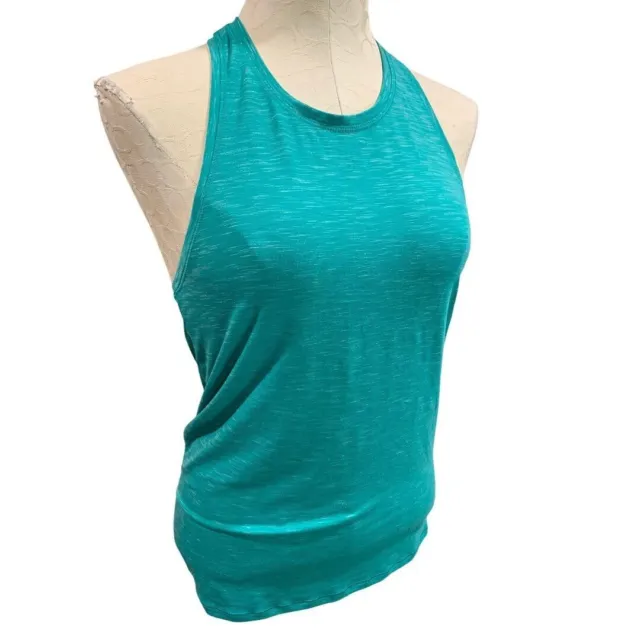 XS Gap Fit Breathe Teal Women's Yoga Tank Top Open Petal Back