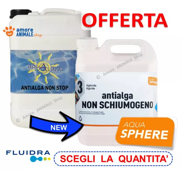 ANTIALGA Aquavant Aqua Sphere → 1 / 5 / 10 / 25 Lt  Antialghe NO SCHIUMA Piscina