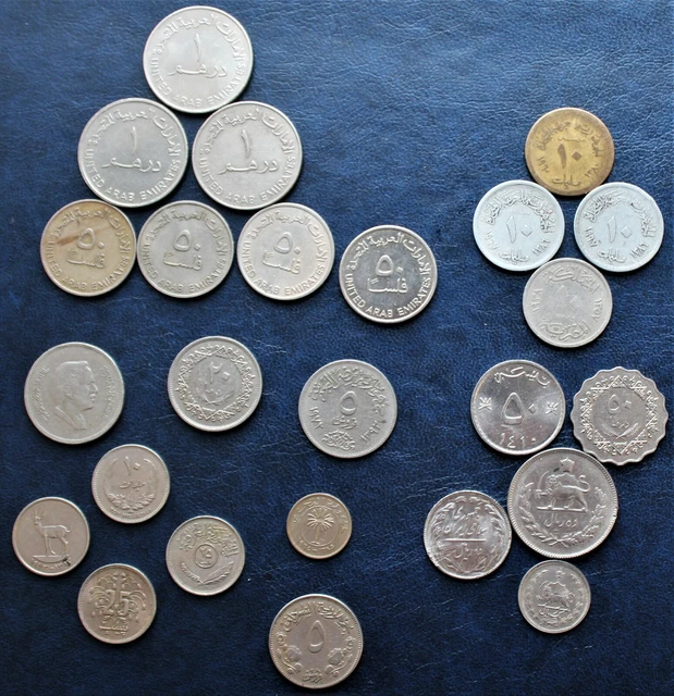 Lot : 25 monnaies du Moyen Orient (Libye, Pakistan, Egypte, EAU, Jordanie, etc.) 2